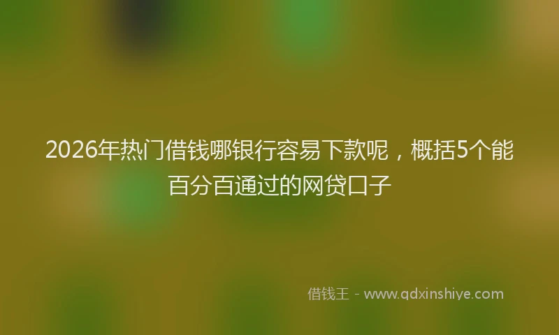 2026年热门借钱哪银行容易下款呢，概括5个能百分百通过的网贷口子