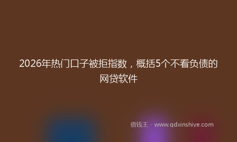 2026年热门口子被拒指数，概括5个不看负债的网贷软件