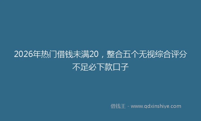 2026年热门借钱未满20，整合五个无视综合评分不足必下款口子