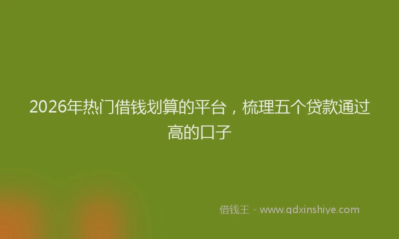 2026年热门借钱划算的平台，梳理五个贷款通过高的口子