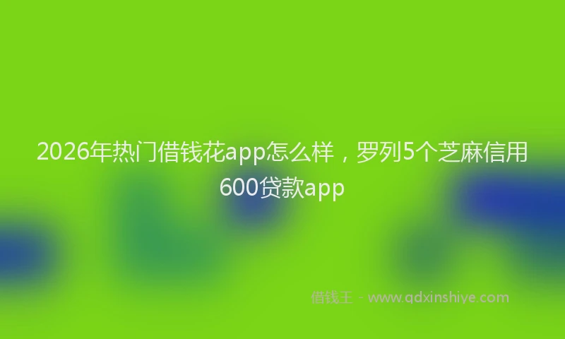 2026年热门借钱花app怎么样，罗列5个芝麻信用600贷款app