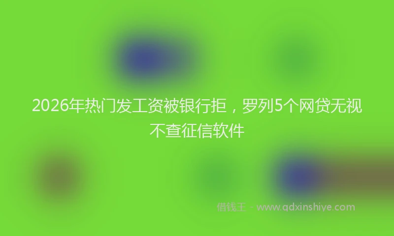 2026年热门发工资被银行拒，罗列5个网贷无视不查征信软件