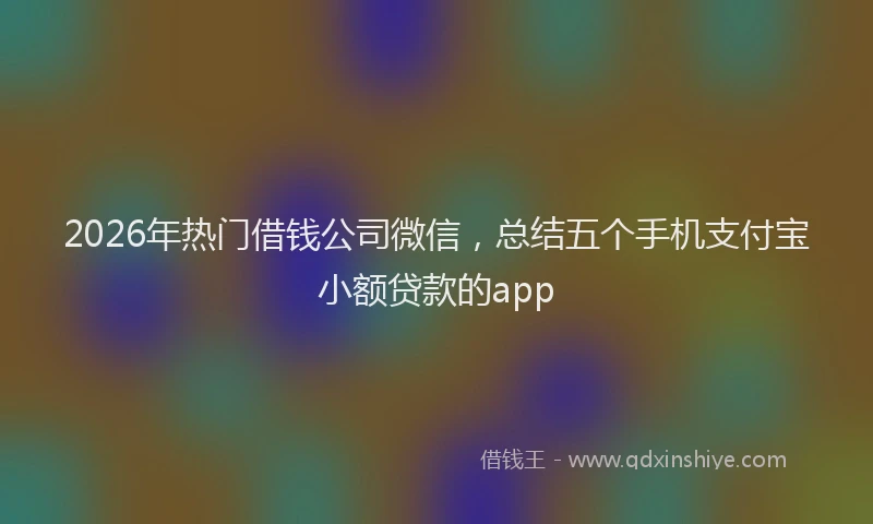 2026年热门借钱公司微信，总结五个手机支付宝小额贷款的app
