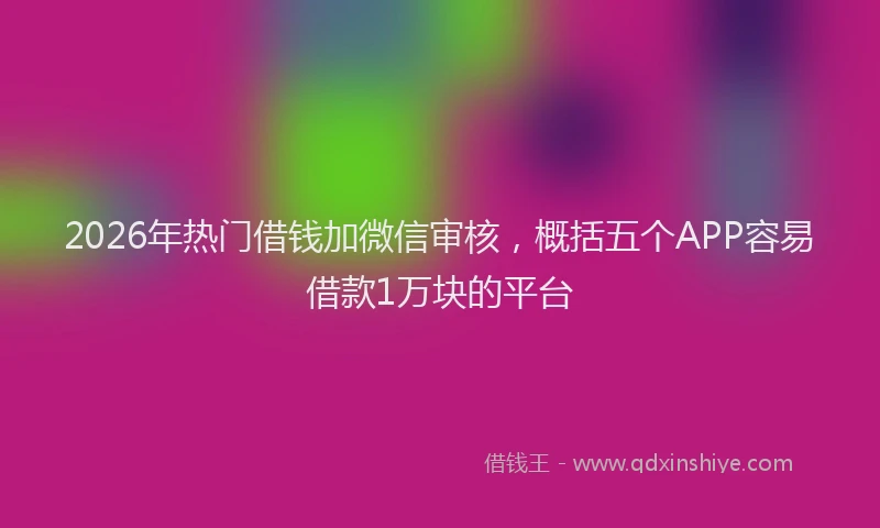 2026年热门借钱加微信审核，概括五个APP容易借款1万块的平台