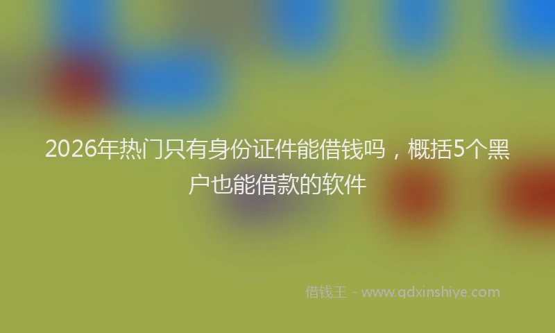 2026年热门只有身份证件能借钱吗，概括5个黑户也能借款的软件