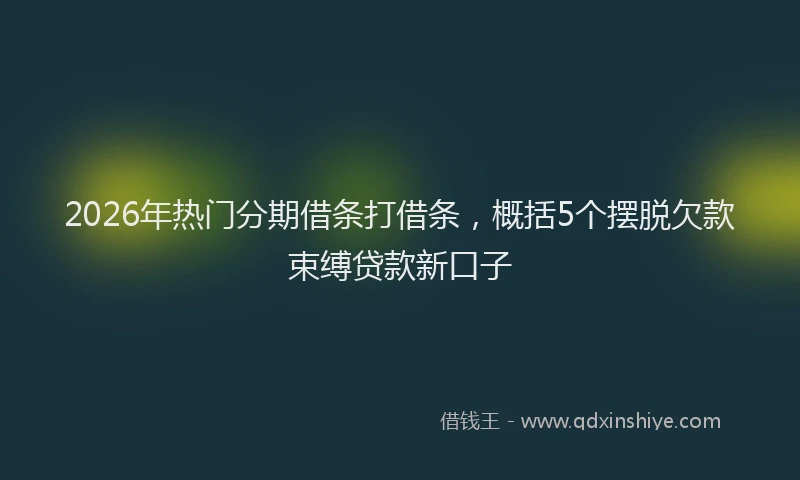 2026年热门分期借条打借条，概括5个摆脱欠款束缚贷款新口子