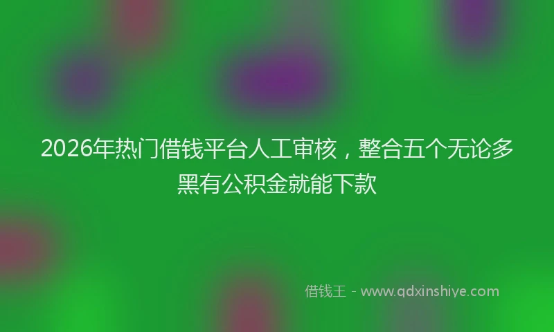 2026年热门借钱平台人工审核，整合五个无论多黑有公积金就能下款