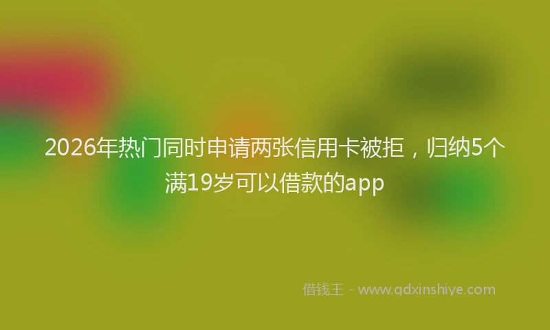 2026年热门同时申请两张信用卡被拒，归纳5个满19岁可以借款的app