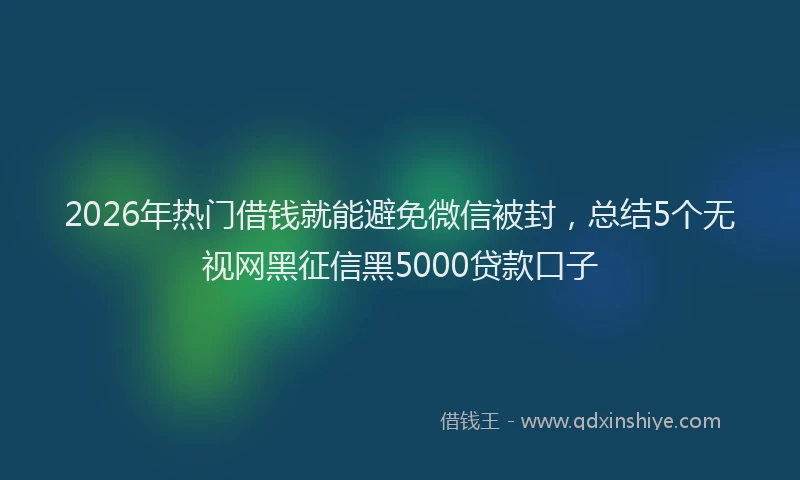 2026年热门借钱就能避免微信被封，总结5个无视网黑征信黑5000贷款口子