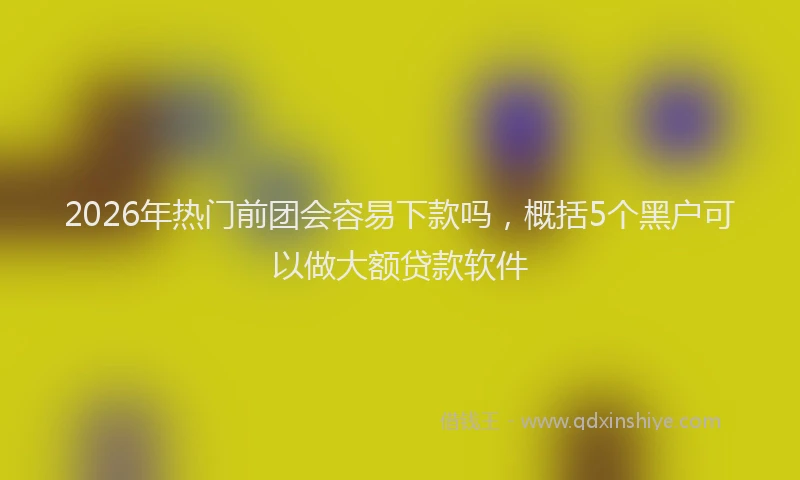 2026年热门前团会容易下款吗，概括5个黑户可以做大额贷款软件