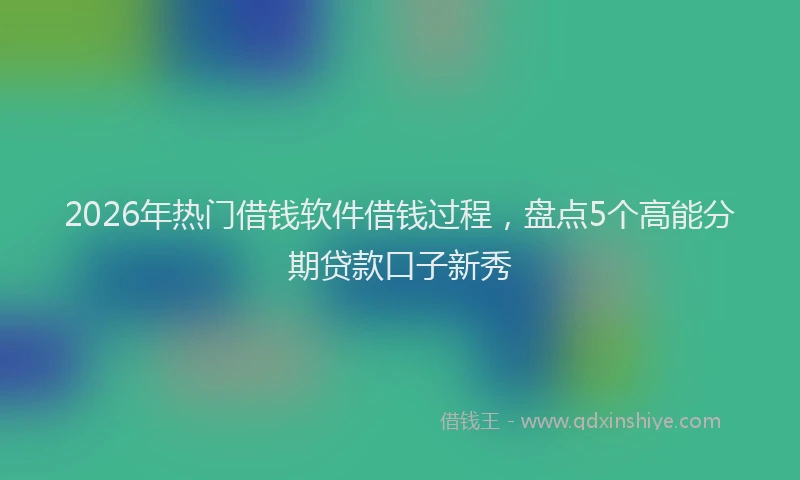 2026年热门借钱软件借钱过程，盘点5个高能分期贷款口子新秀