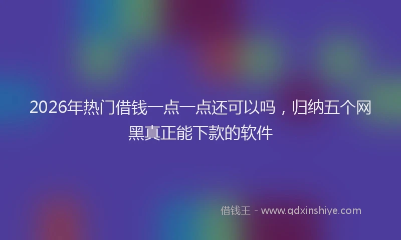 2026年热门借钱一点一点还可以吗，归纳五个网黑真正能下款的软件