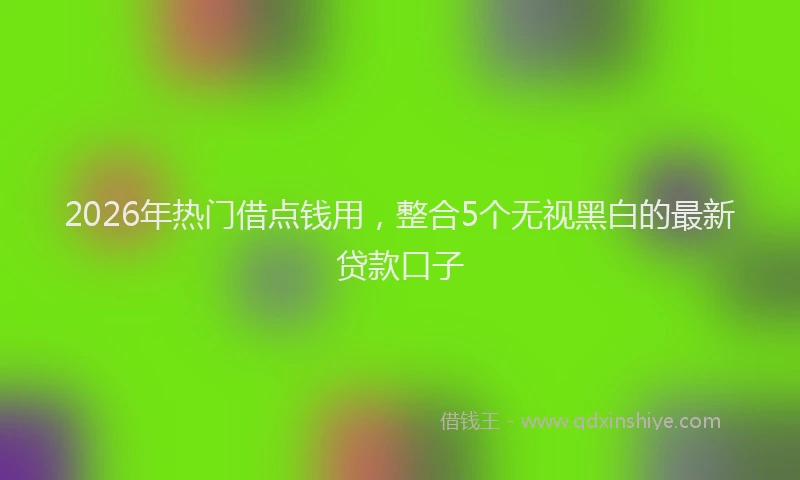 2026年热门借点钱用，整合5个无视黑白的最新贷款口子