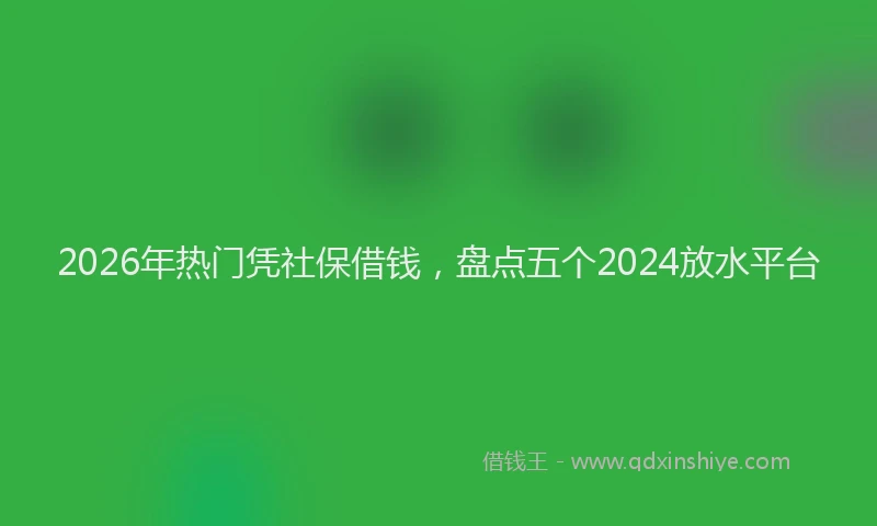 2026年热门凭社保借钱，盘点五个2024放水平台