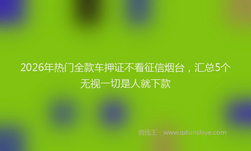 2026年热门全款车押证不看征信烟台，汇总5个无视一切是人就下款