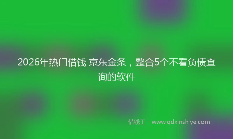 2026年热门借钱 京东金条，整合5个不看负债查询的软件