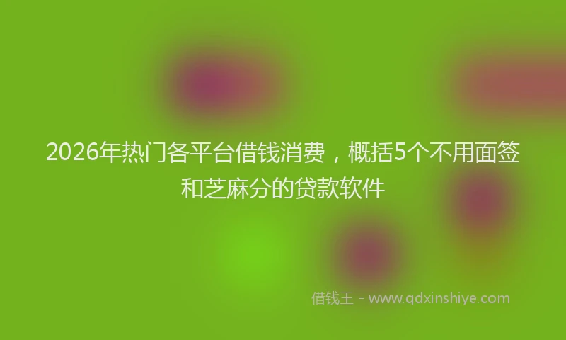 2026年热门各平台借钱消费，概括5个不用面签和芝麻分的贷款软件