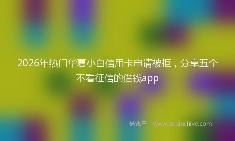 2026年热门华夏小白信用卡申请被拒，分享五个不看征信的借钱app