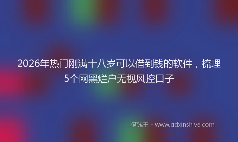 2026年热门刚满十八岁可以借到钱的软件，梳理5个网黑烂户无视风控口子
