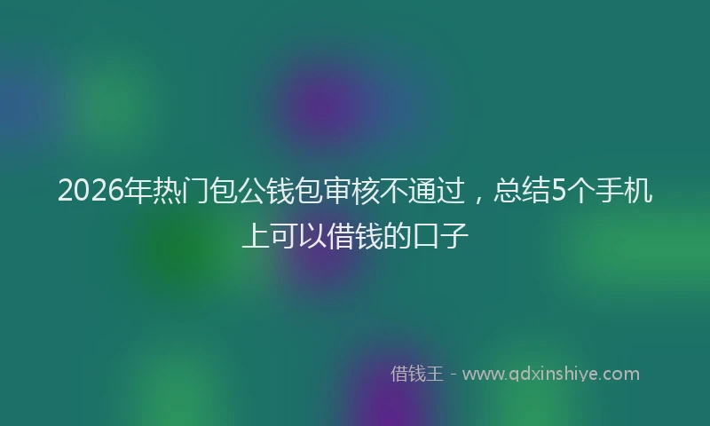 2026年热门包公钱包审核不通过，总结5个手机上可以借钱的口子