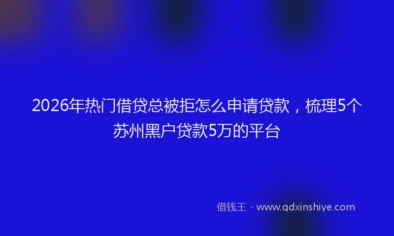 2026年热门借贷总被拒怎么申请贷款，梳理5个苏州黑户贷款5万的平台
