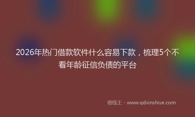 2026年热门借款软件什么容易下款，梳理5个不看年龄征信负债的平台