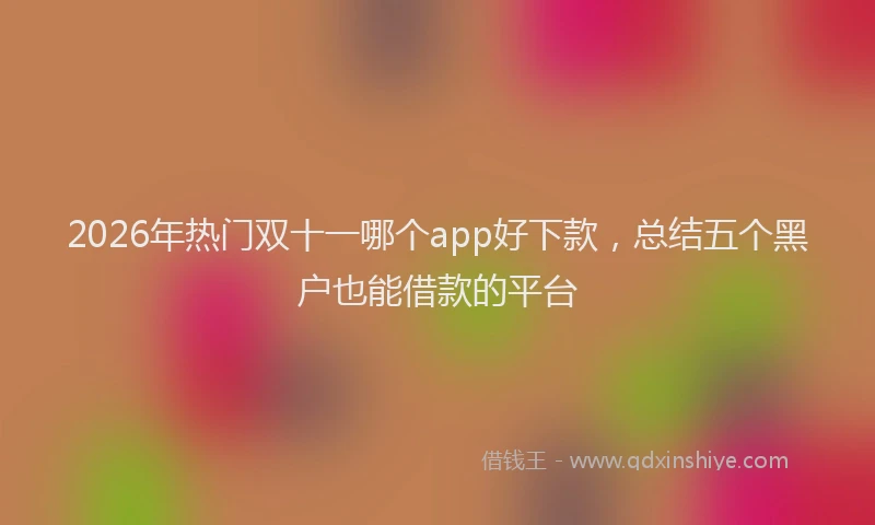 2026年热门双十一哪个app好下款，总结五个黑户也能借款的平台