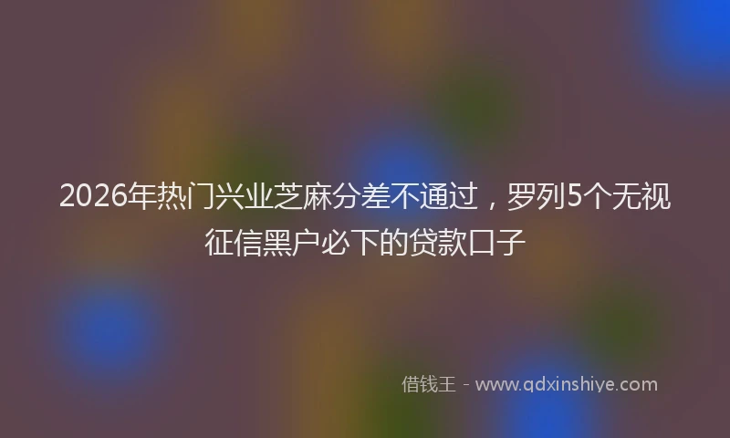 2026年热门兴业芝麻分差不通过，罗列5个无视征信黑户必下的贷款口子
