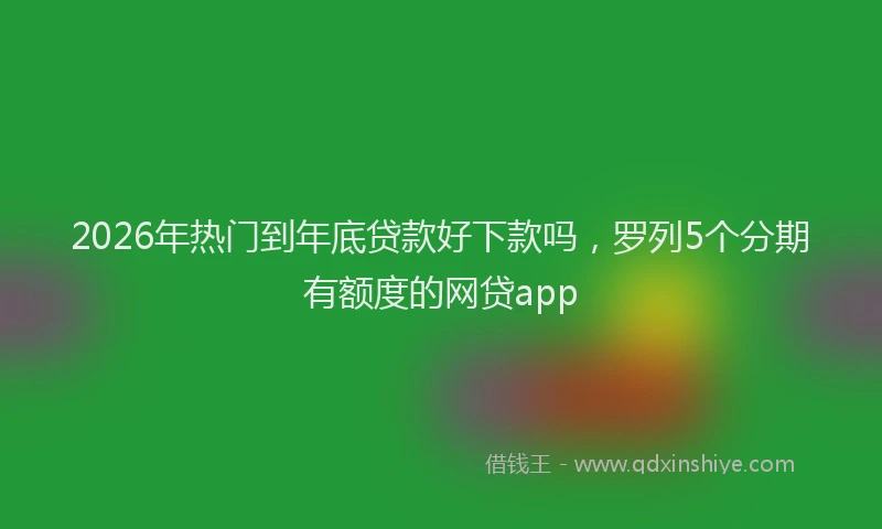 2026年热门到年底贷款好下款吗，罗列5个分期有额度的网贷app
