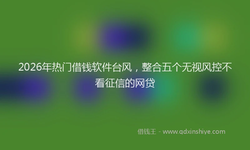 2026年热门借钱软件台风，整合五个无视风控不看征信的网贷