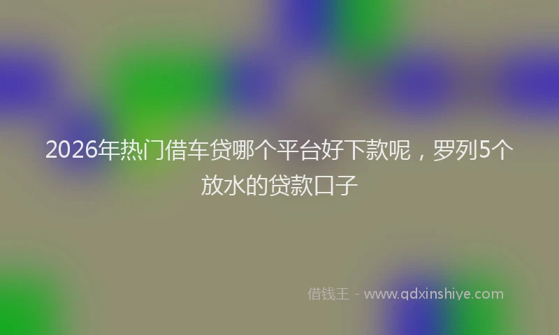2026年热门借车贷哪个平台好下款呢，罗列5个放水的贷款口子