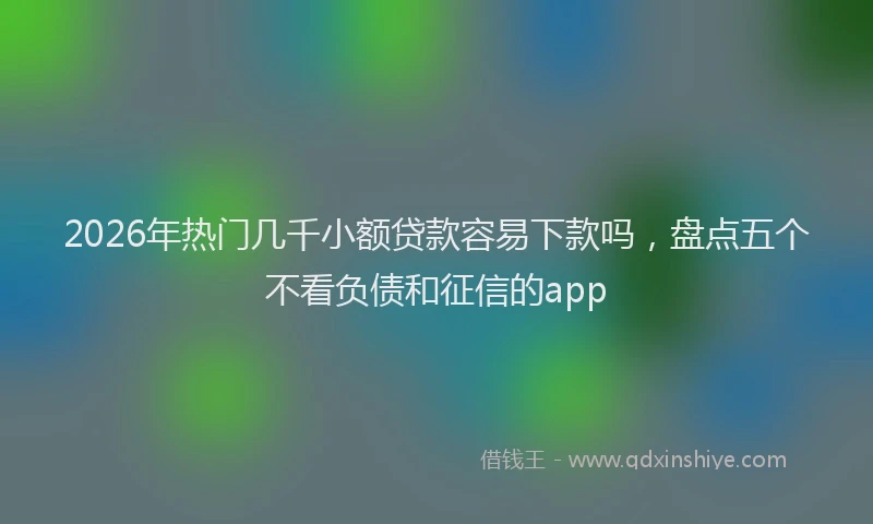 2026年热门几千小额贷款容易下款吗，盘点五个不看负债和征信的app
