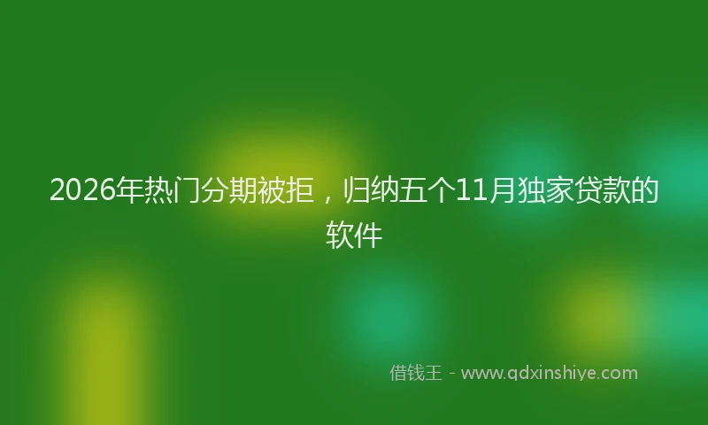 2026年热门分期被拒，归纳五个11月独家贷款的软件