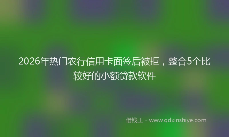 2026年热门农行信用卡面签后被拒，整合5个比较好的小额贷款软件