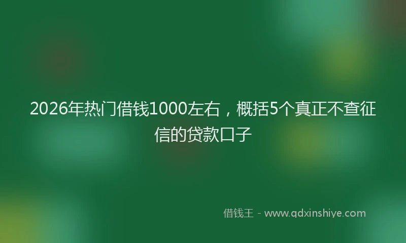 2026年热门借钱1000左右，概括5个真正不查征信的贷款口子