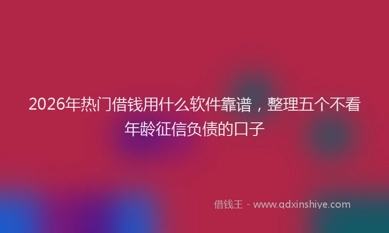 2026年热门借钱用什么软件靠谱，整理五个不看年龄征信负债的口子