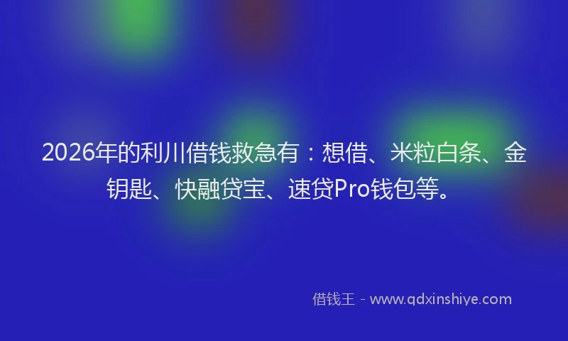 2026年的利川借钱救急有：想借、米粒白条、金钥匙、快融贷宝、速贷Pro钱包等。