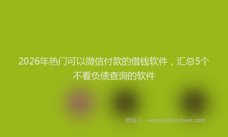 2026年热门可以微信付款的借钱软件，汇总5个不看负债查询的软件