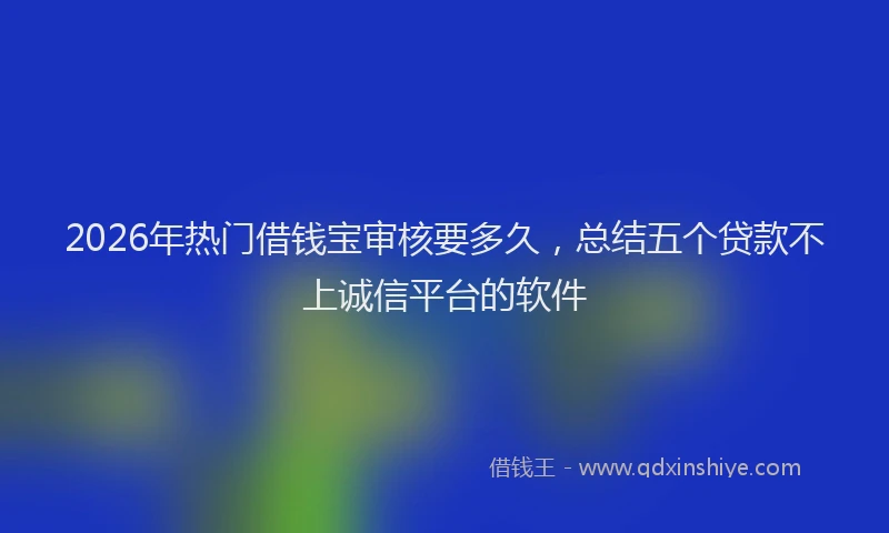 2026年热门借钱宝审核要多久，总结五个贷款不上诚信平台的软件
