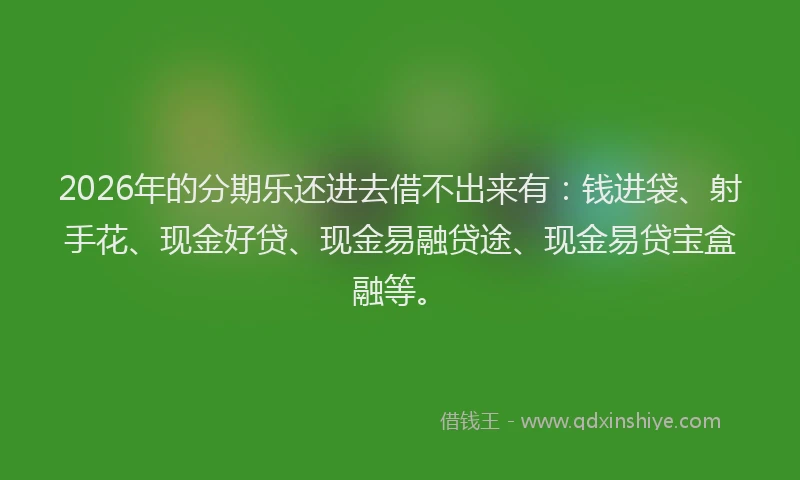 2026年的分期乐还进去借不出来有：钱进袋、射手花、现金好贷、现金易融贷途、现金易贷宝盒融等。
