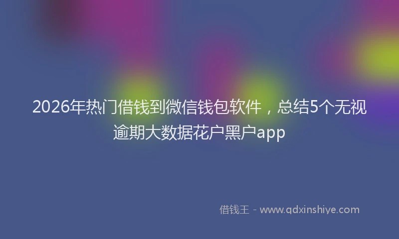 2026年热门借钱到微信钱包软件，总结5个无视逾期大数据花户黑户app