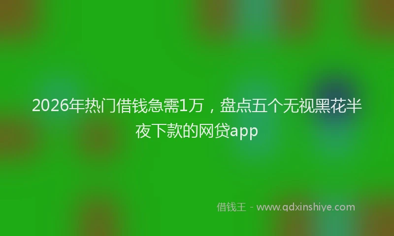 2026年热门借钱急需1万，盘点五个无视黑花半夜下款的网贷app