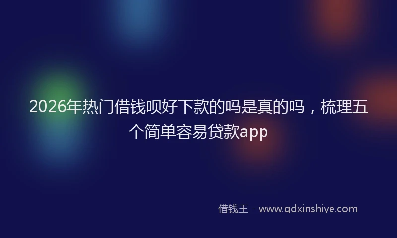 2026年热门借钱呗好下款的吗是真的吗，梳理五个简单容易贷款app