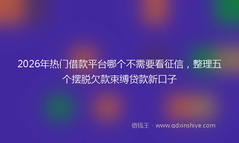 2026年热门借款平台哪个不需要看征信，整理五个摆脱欠款束缚贷款新口子