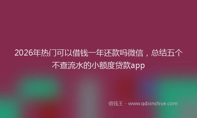 2026年热门可以借钱一年还款吗微信，总结五个不查流水的小额度贷款app