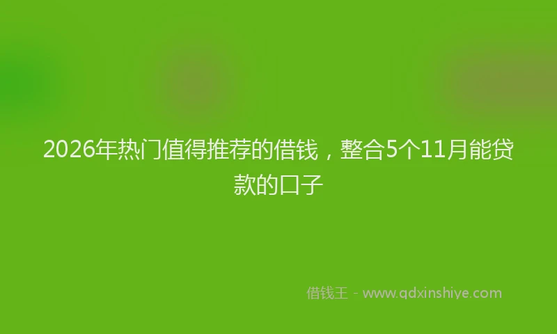 2026年热门值得推荐的借钱，整合5个11月能贷款的口子