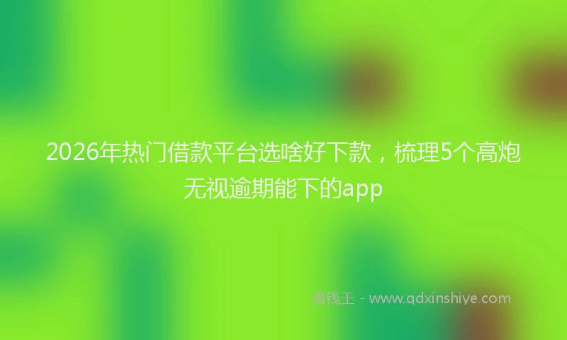 2026年热门借款平台选啥好下款，梳理5个高炮无视逾期能下的app