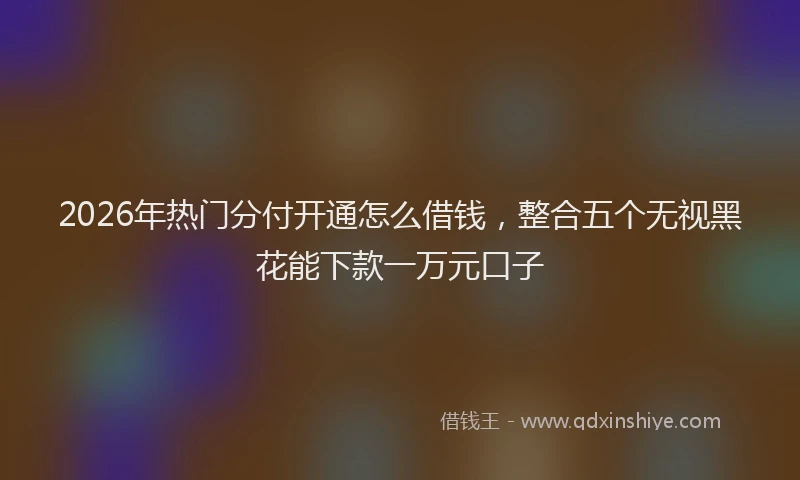 2026年热门分付开通怎么借钱，整合五个无视黑花能下款一万元口子