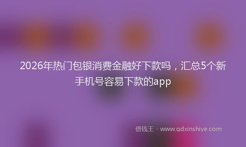 2026年热门包银消费金融好下款吗，汇总5个新手机号容易下款的app