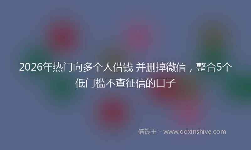 2026年热门向多个人借钱 并删掉微信，整合5个低门槛不查征信的口子